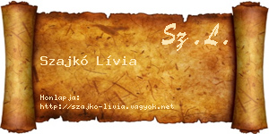 Szajkó Lívia névjegykártya